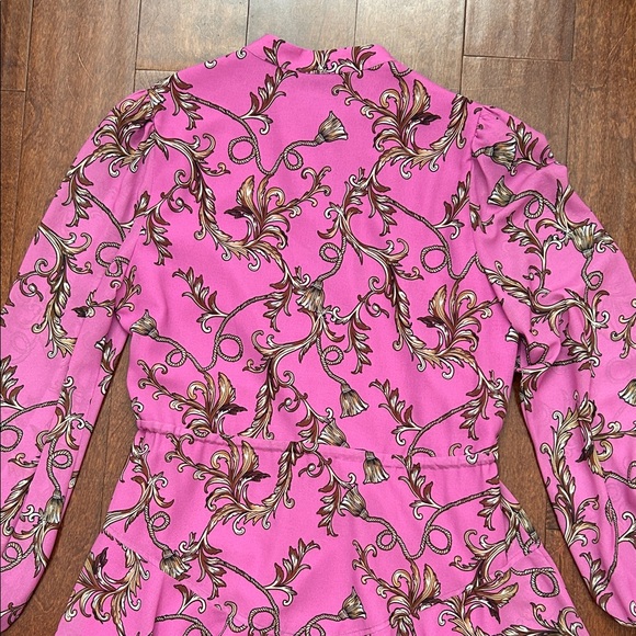 Milly Long Sleeve Pink and Brown Chain Patterned Dress, Size 8, NWOT - Picture 12 of 16